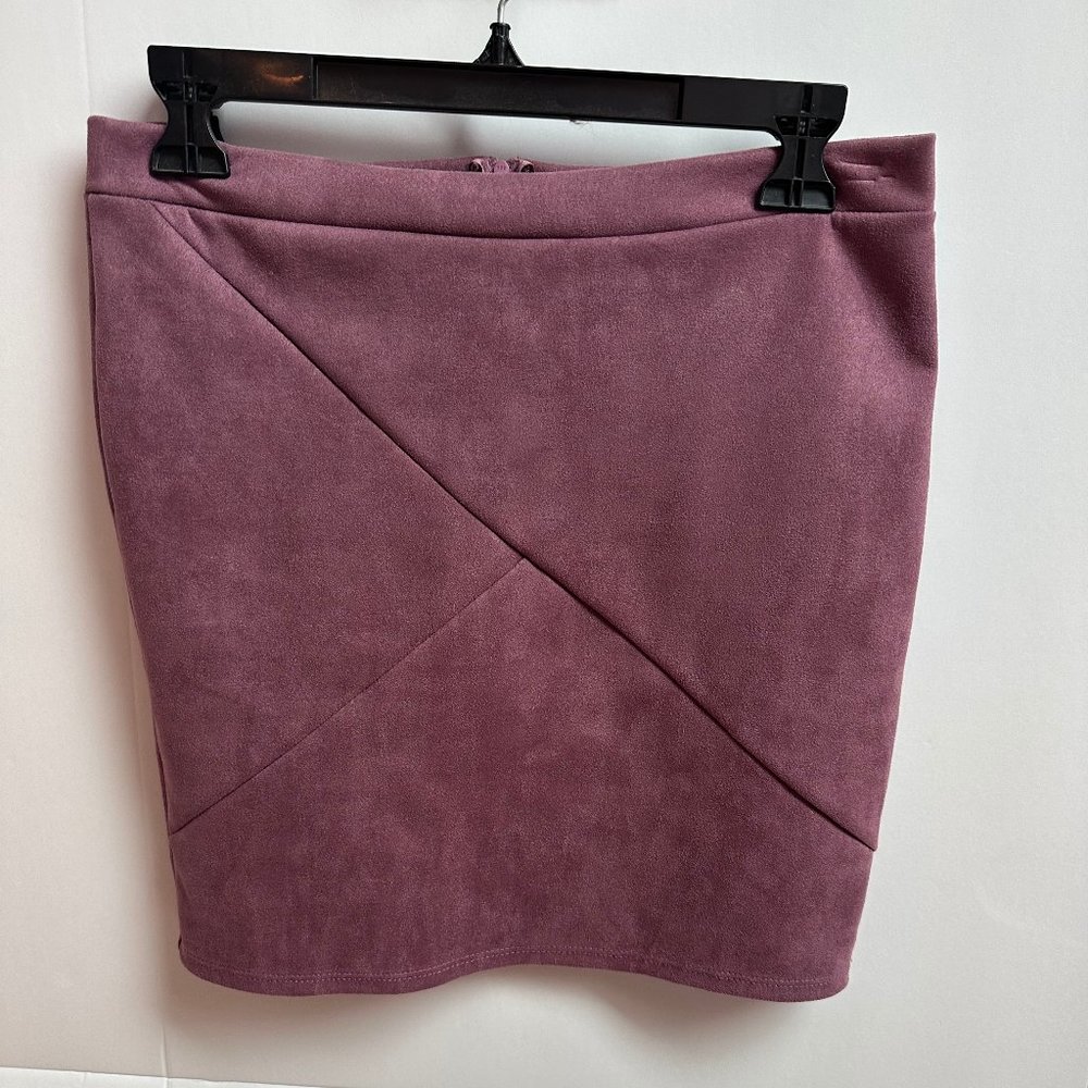 windsor stretch faux suede skirt mauve large